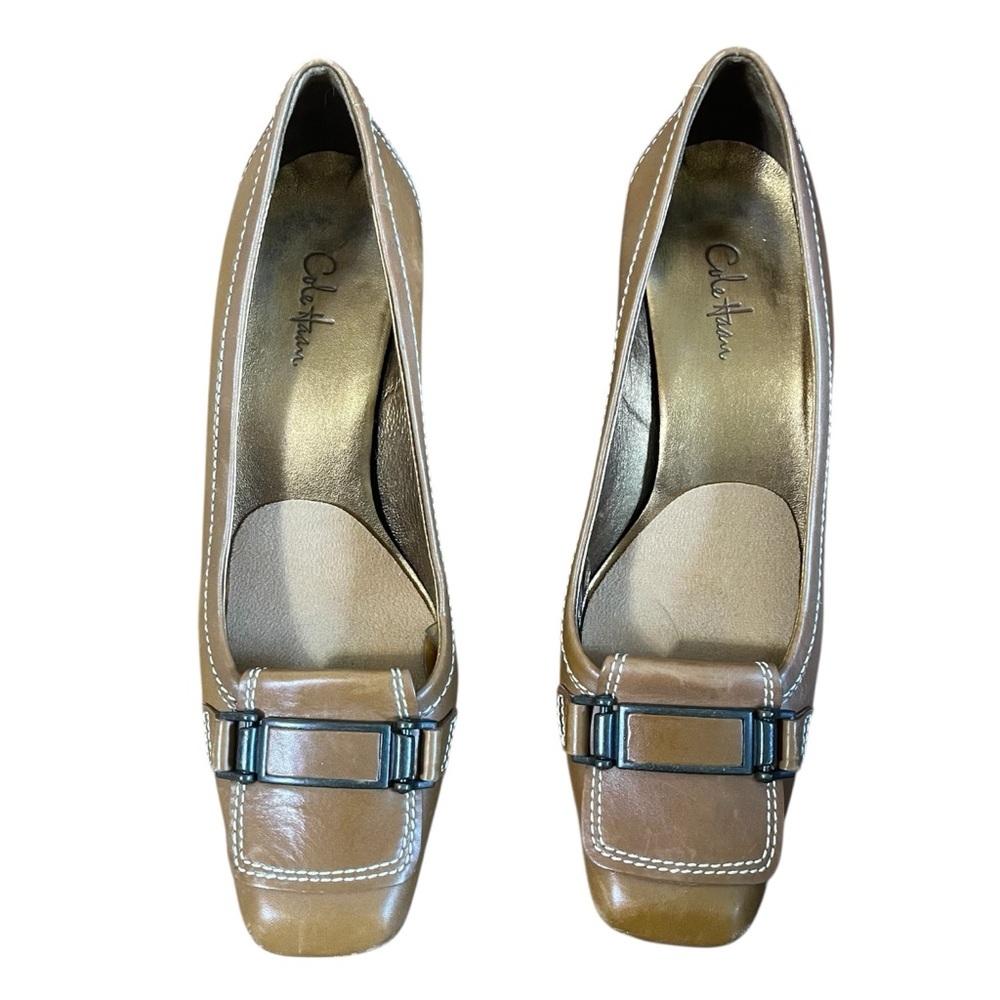 Cole Haan Brown Leather Square Toes Pumps Shoes US 7